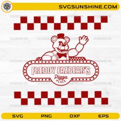 Freddy Fazbear Pizza SVG featuring a retro pizza place sign and bear mascot for Cricut and Silhouette projects