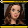 funny doll face with disgusted expression meme reaction image