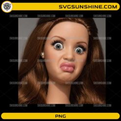 funny doll face with disgusted expression meme reaction image