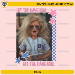 baseball girl doll with emotional expression hit the dang ball funny design