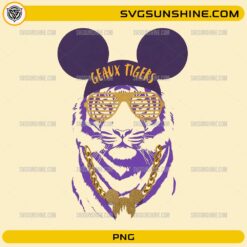 Geaux Tigers PNG LSU inspired tiger sublimation design for game day shirts and crafts