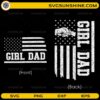 Girl Dad SVG Bundle featuring front and back shirt designs with distressed American flag and fist bump graphic for Cricut