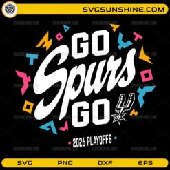 Go Spurs Go 2026 Playoffs SVG basketball fan design with retro sports graphics for Cricut and Silhouette