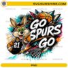 Go Spurs Go PNG with basketball mascot and colorful graffiti sports design