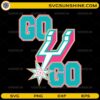 Go Spurs Go Retro Basketball SVG with colorful vintage sports typography for Cricut and Silhouette projects
