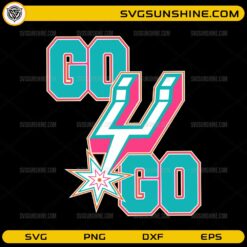 Go Spurs Go Retro Basketball SVG with colorful vintage sports typography for Cricut and Silhouette projects