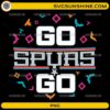 Go Spurs Go PNG retro basketball typography with colorful geometric accents