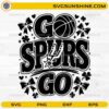 Go Spurs Go SVG design with basketball graphics, bows, and team spirit elements for Cricut and Silhouette
