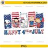 Happy 4th Of July Snoopy Friends PNG with patriotic Peanuts characters