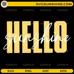 Hello Sunshine SVG retro typography design for Cricut and Silhouette