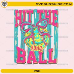 preppy hit the dang ball png with bow softball design