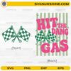 Hit The Dang Gas Motocross SVG bundle with racing flags and retro typography