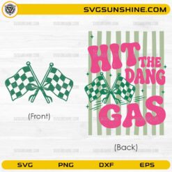 Hit The Dang Gas Motocross SVG bundle with racing flags and retro typography