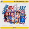 Huntra 4th of July K-Pop Girl PNG with patriotic USA anime girls and cat