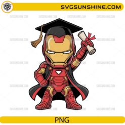 Iron Hero Graduation PNG, Cute Superhero Graduate PNG Digital Download