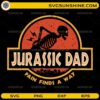 Jurassic Dad SVG with dinosaur skeleton and funny quote design