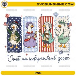 Just An Independent Goose PNG with cute patriotic goose illustrations