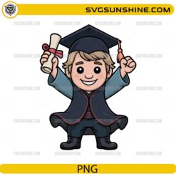 Cute Kristoff Frozen graduation PNG holding diploma with graduation cap