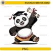 Cute Kung Fu Panda graduation PNG holding diploma and wearing graduation cap