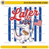 Later Alligator 4th of July PNG with patriotic cartoon alligator design