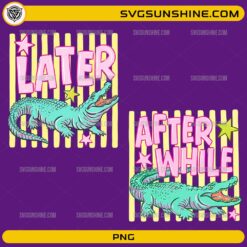 Later Gator Comfort Colors After While Crocodile PNG bundle with retro alligator designs