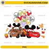 Lightning McQueen Mickey Balloon Snacks SVG Disney Cars vacation PNG design