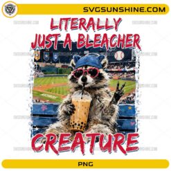 Literally Just A Bleacher Creature raccoon baseball fan PNG design
