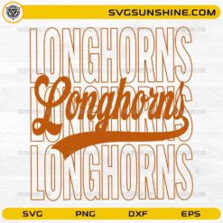 Longhorns SVG layered sports typography design