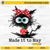 Made It To May SVG with funny black cat teacher design holding apple