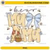 Mama bear pooh PNG with honey pot bees and bow cute mom design