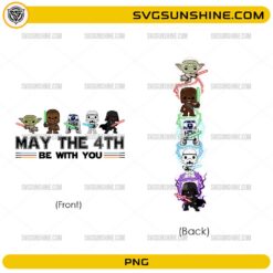 May The 4th Be With You PNG bundle with chibi characters front and back design