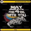 May The 4th Be With You PNG with retro spaceship illustration