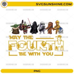 Cute Star Wars characters May The Fourth Be With You PNG design