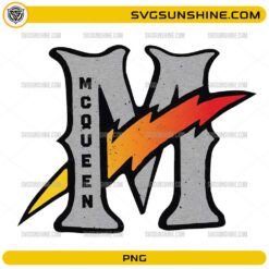 McQueen PNG with lightning bolt racing style design