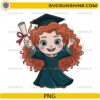 Cute Merida graduation PNG with diploma and graduation cap