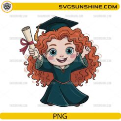 Merida Graduation PNG, Brave Princess Graduate PNG Digital Download