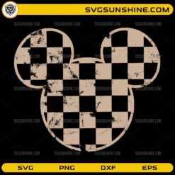 Mickey Checkered Distressed SVG retro checkered vintage design for Cricut and Silhouette