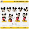 Mickey Mouse Bundle SVG featuring multiple layered cartoon character faces and poses