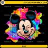 Mickey Mouse tie dye PNG colorful splash cartoon face