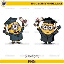 Minion Graduation PNG Bundle | Cute Cartoon Graduate Clipart Download