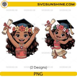 Moana Graduation PNG Bundle, Disney Princess Graduate PNG Digital Download