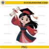 Cute Mulan graduation PNG Disney princess holding diploma clipart