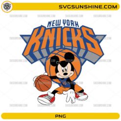 Cute mouse basketball player PNG with New York style team logo