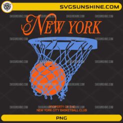 New York basketball PNG with hoop and ball NYC street style design