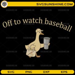 Off To Watch Baseball Goose SVG funny baseball fan design for Cricut and Silhouette