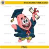 Patrick Star graduation PNG cartoon graduate holding diploma
