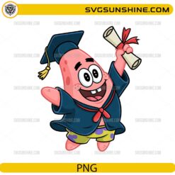 Patrick Star Graduation PNG &ndash; Cute Cartoon Graduate PNG Download