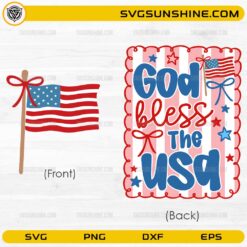 Patriotic Coquette SVG Bundle with God Bless The USA and American flag designs