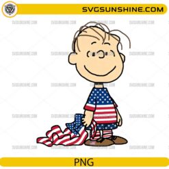 Patriotic Linus Peanuts PNG &ndash; 4th of July Cartoon Character Digital Download