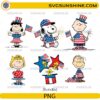 Patriotic Peanuts Bundle PNG with Snoopy and friends celebrating the 4th of July